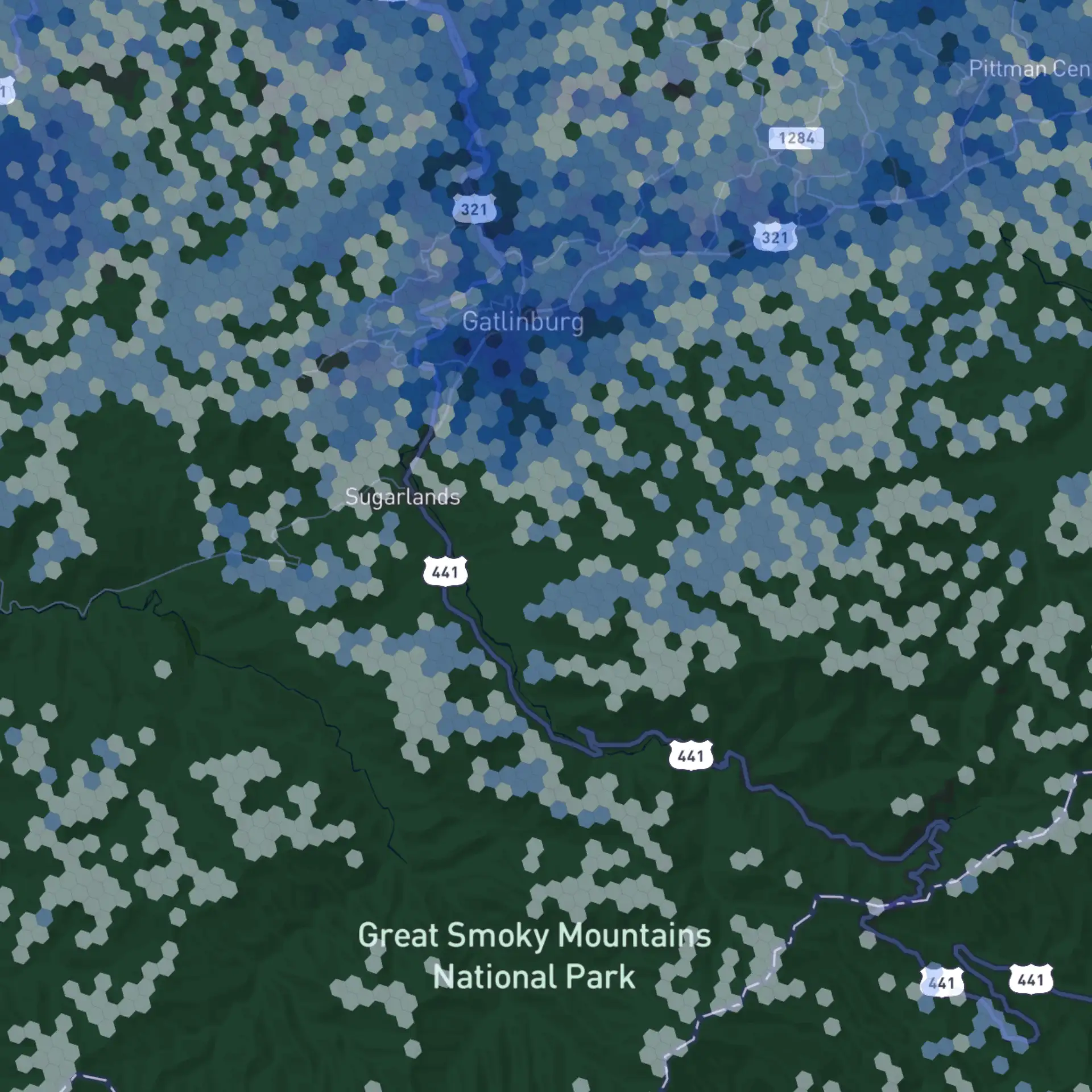 AT&T's cellular coverage in the Great Smoky Mountains National Park