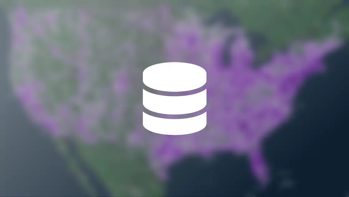 Icon of server over map of United States