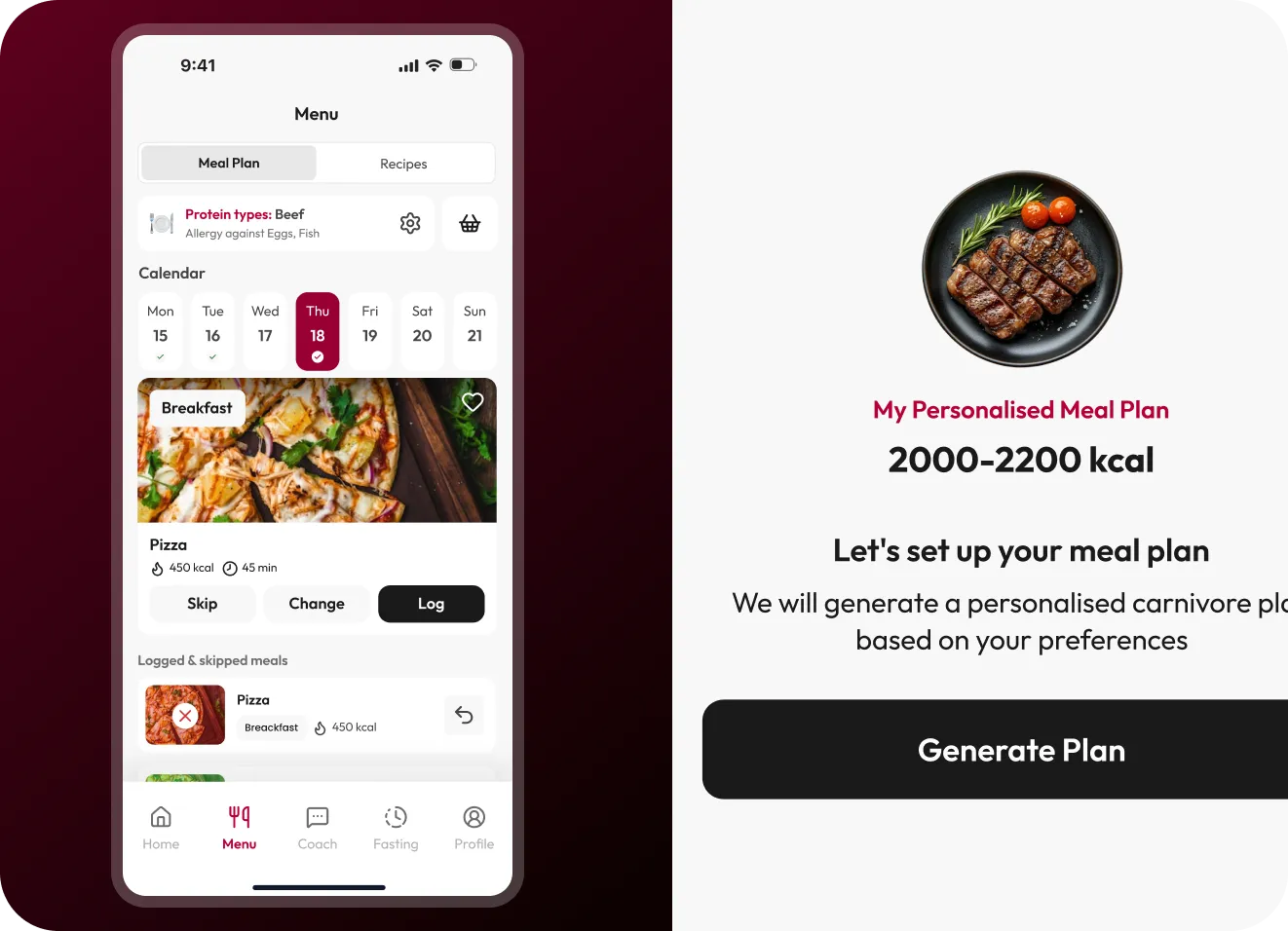 Carnivore diet app: Securing a 54% DAU:MAU ratio with engagement-driving user flows