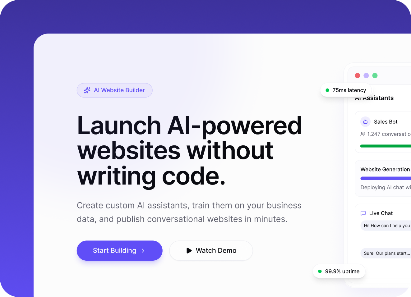 Conversational AI website builder: Speeding up delivery with 2.3x faster milestone completion