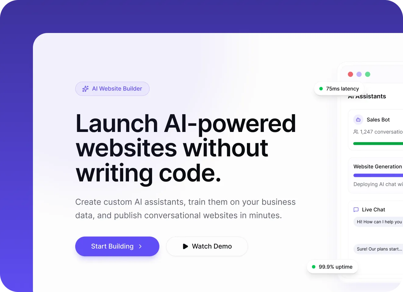 Conversational AI website builder: Speeding up delivery with 2.3x faster milestone completion