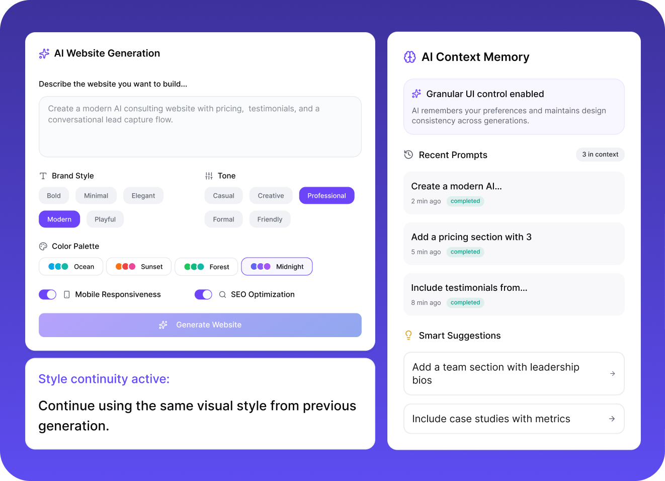 Conversational AI website builder: Speeding up delivery with 2.3x faster milestone completion