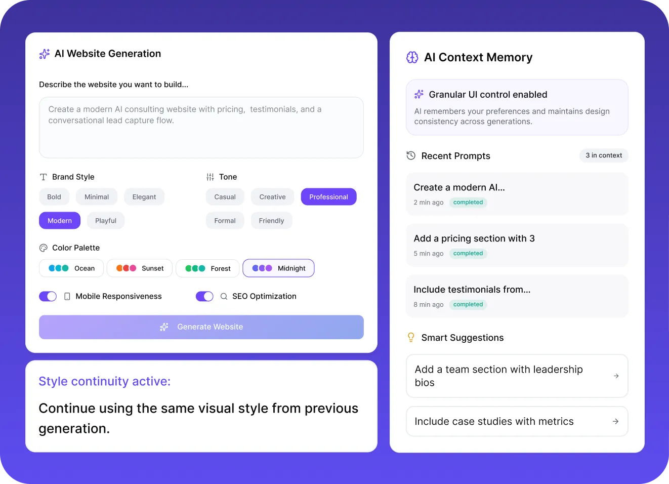 Conversational AI website builder: Speeding up delivery with 2.3x faster milestone completion