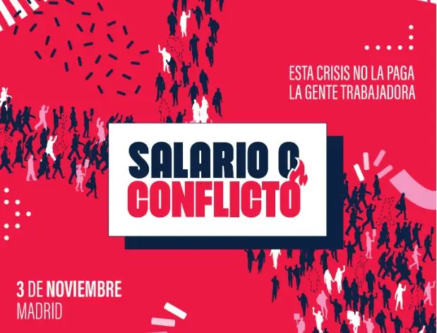 Cartel manifestación salarios dignos