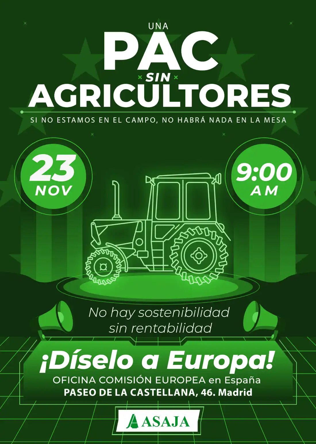Cartel concentración agricultores