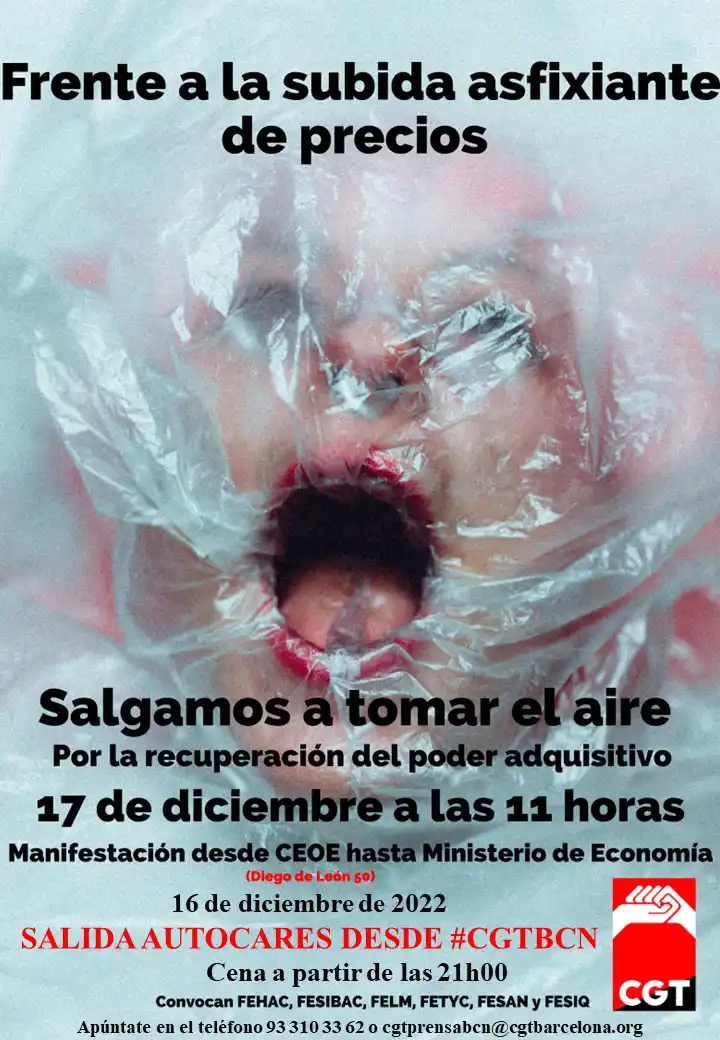 Cartel manifestación inflación 