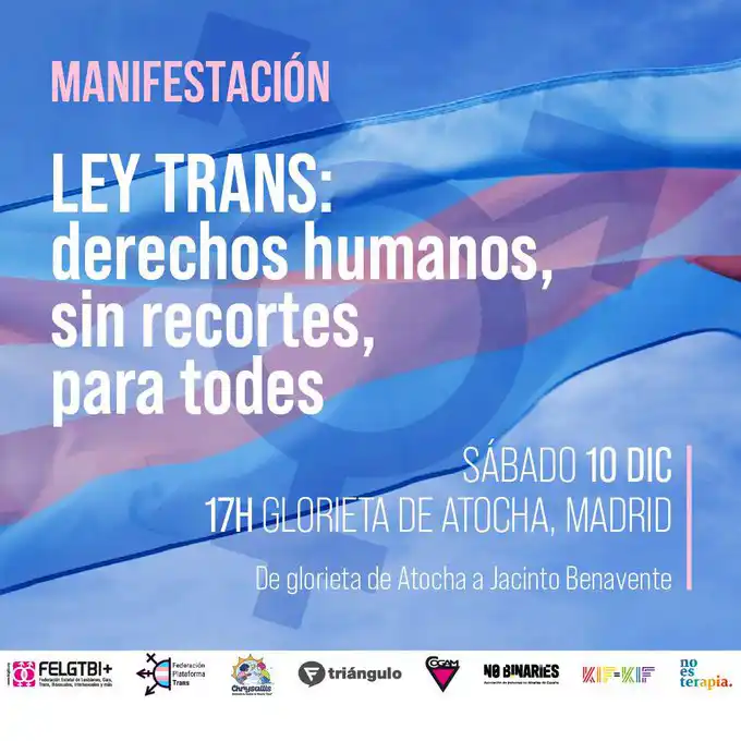 Manifestación a favor de la ley trans española
