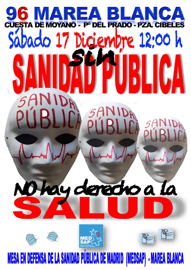 Cartel manifestación sanidad pública 