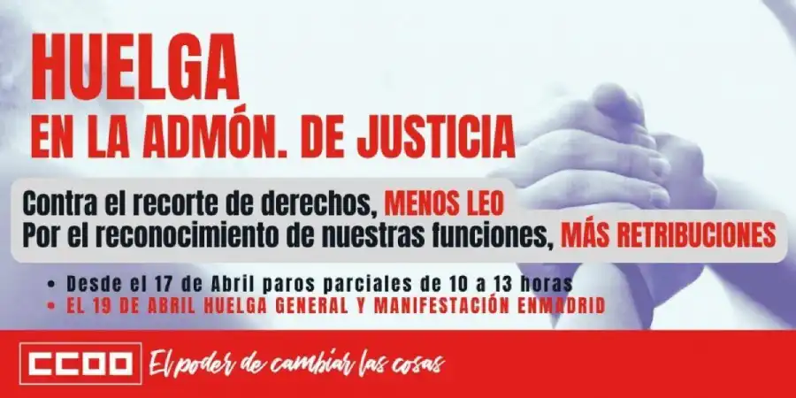 Cartel concentración huelga justicia 