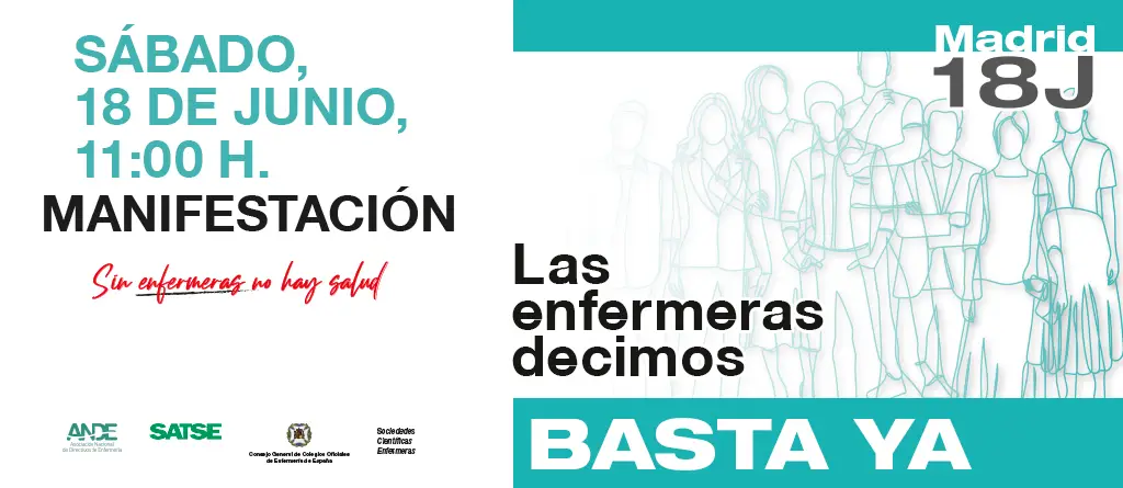 Cartel manifestación derechos laborales enfermería 