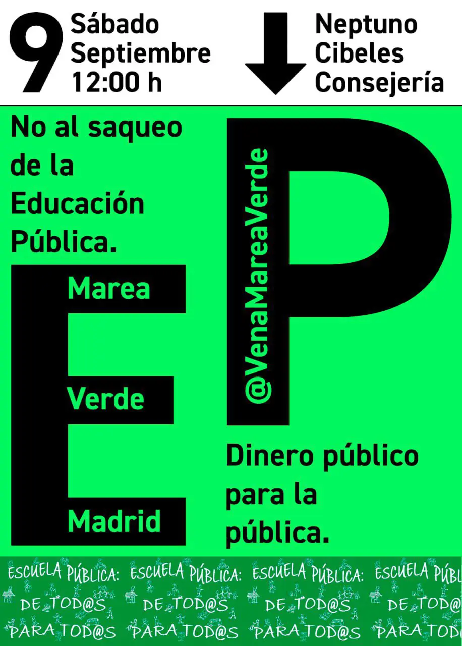 Cartel manifestación defensa educación pública