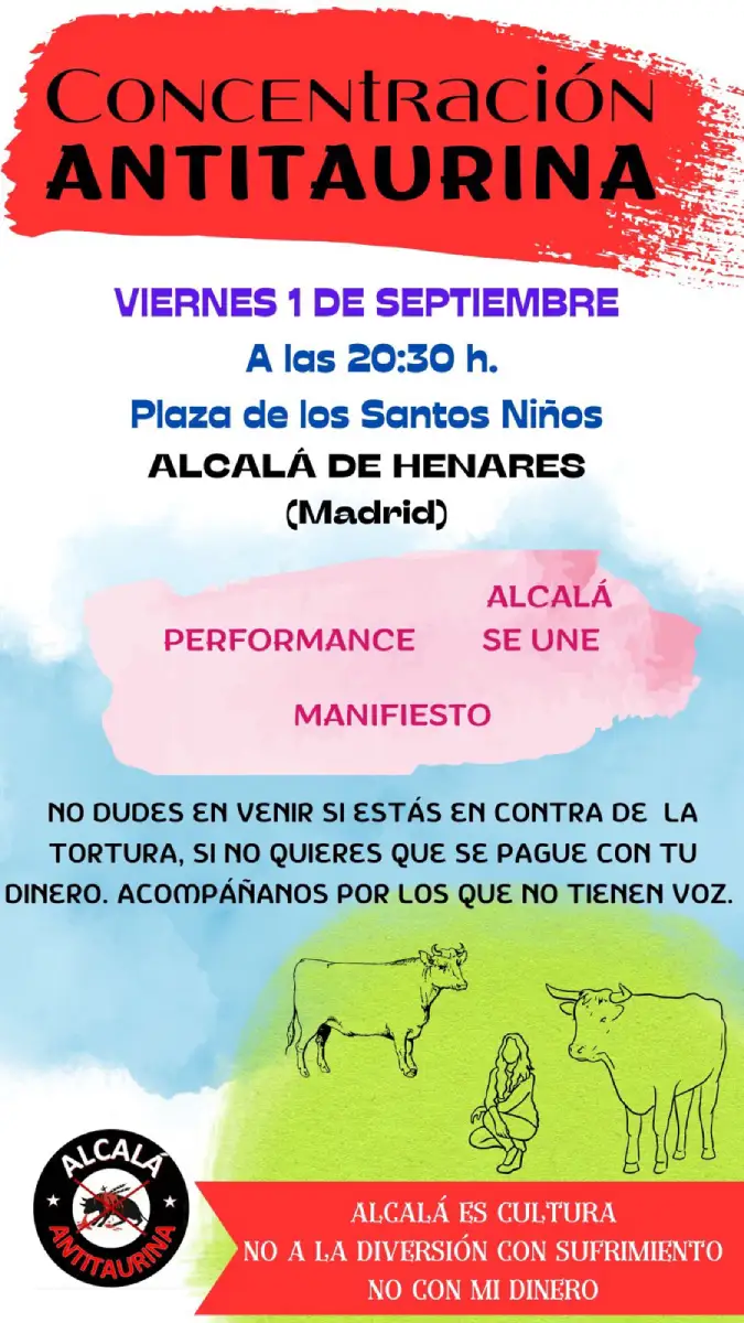 Manifestación antitaurina Alcalá de Henares