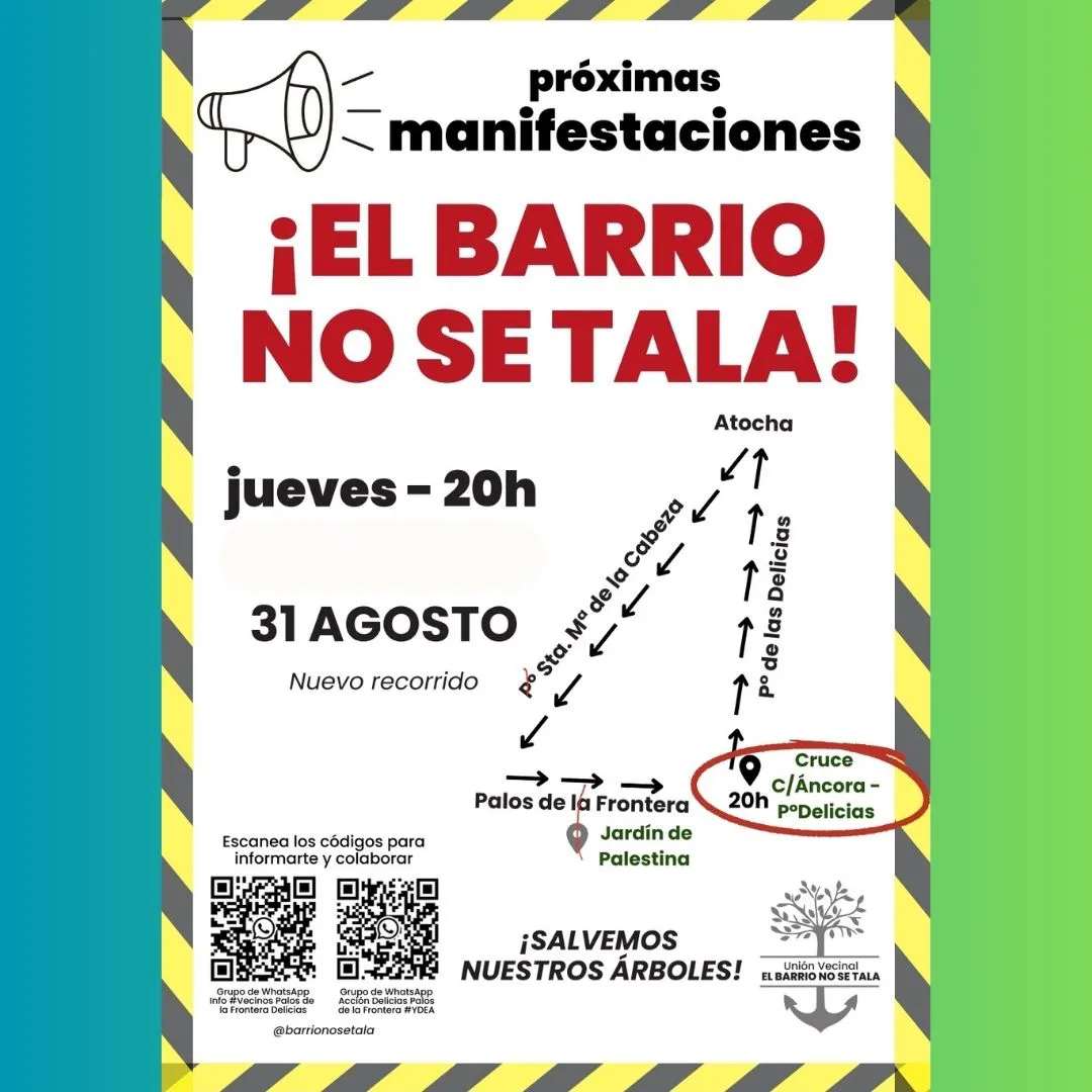 Cartel concentración vecinal el barrio no se tala