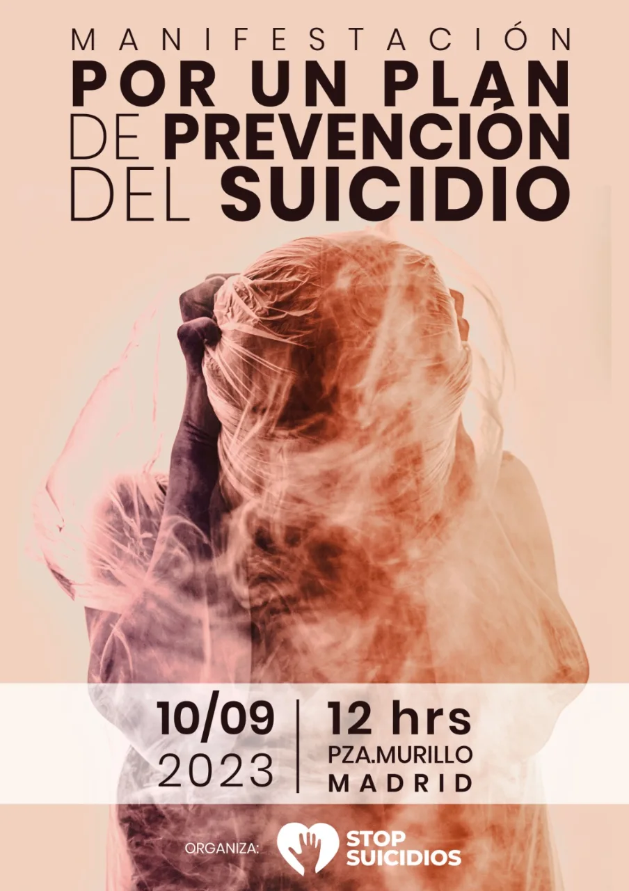 Cartel manifestación prevención del suicidio salud mental