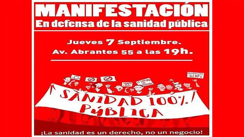 Cartel manifestación defensa sanidad pública 
