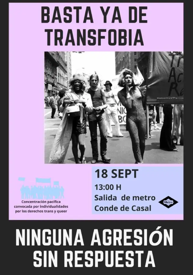 Cartel concentración derechos personas trans