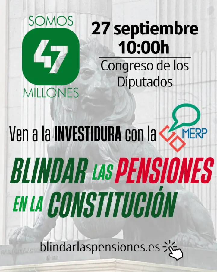 Cartel concentración personas jubiladas
