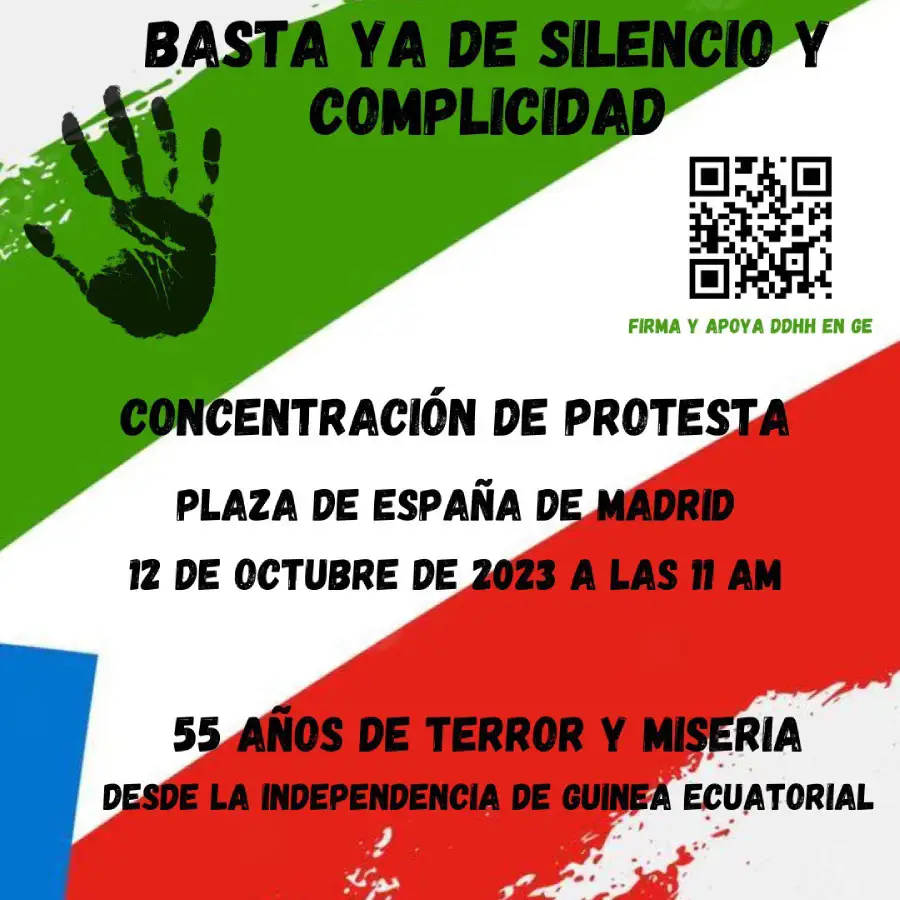 Cartel GE Nuestra para la concentración pacifista contra la dictadura y opresión del pueblo gineoecuatoriano