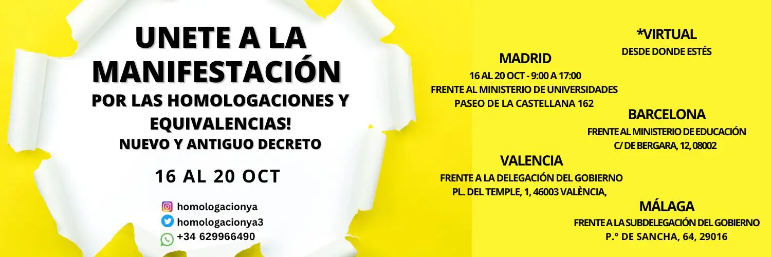 Cartel concentraciones homologación ya