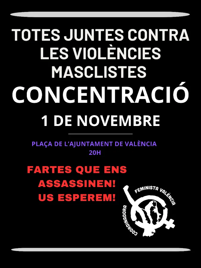 Cartel concentración 1N Coordinadora Feminista Valencia