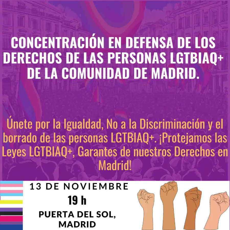 Cartel Concentración LGTBI Madrid