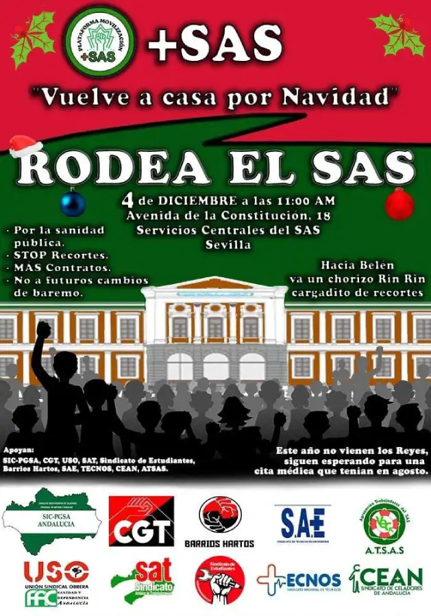 Cartel concentración rodea el SAS