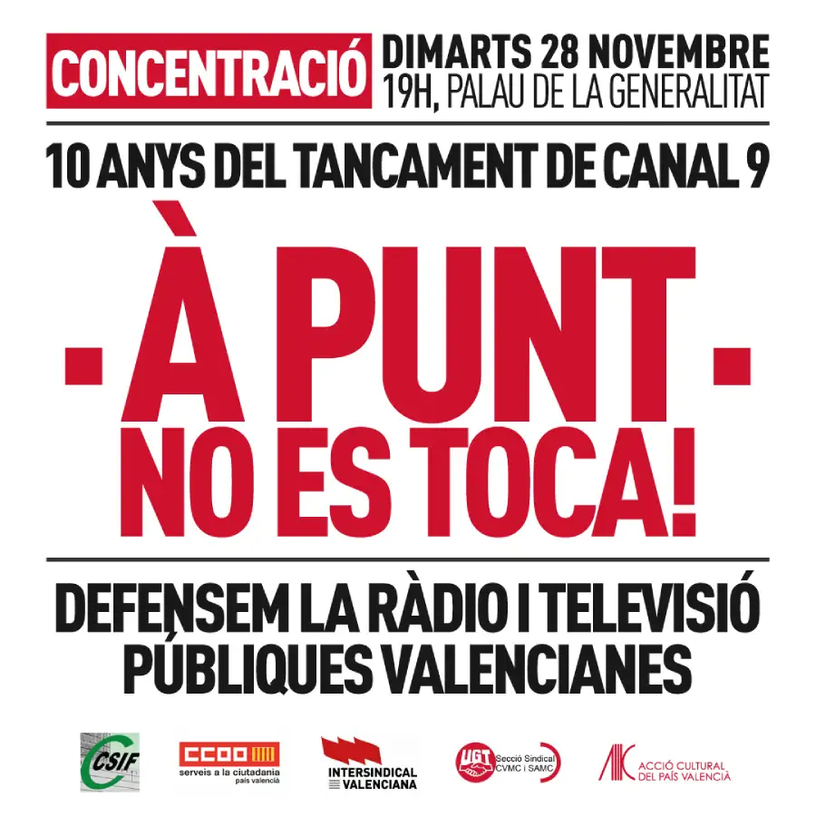 Cartel concentración À Punt no es toca
