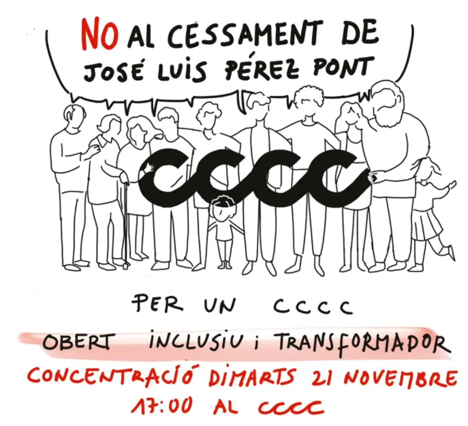 Cartel no al cese de Jose Luis Pérez Ponts CCCC