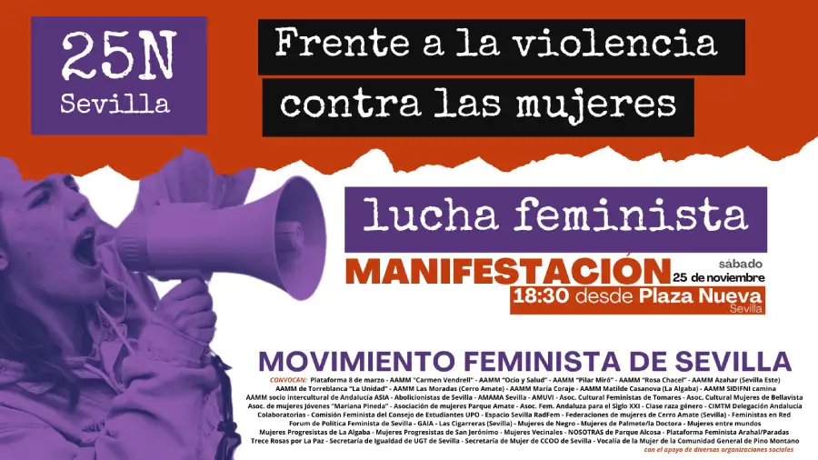 Cartel Manifestación feminista 25N Sevilla