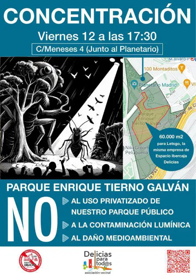 Concentración vecinal Parque Tierno Galván de Madrid