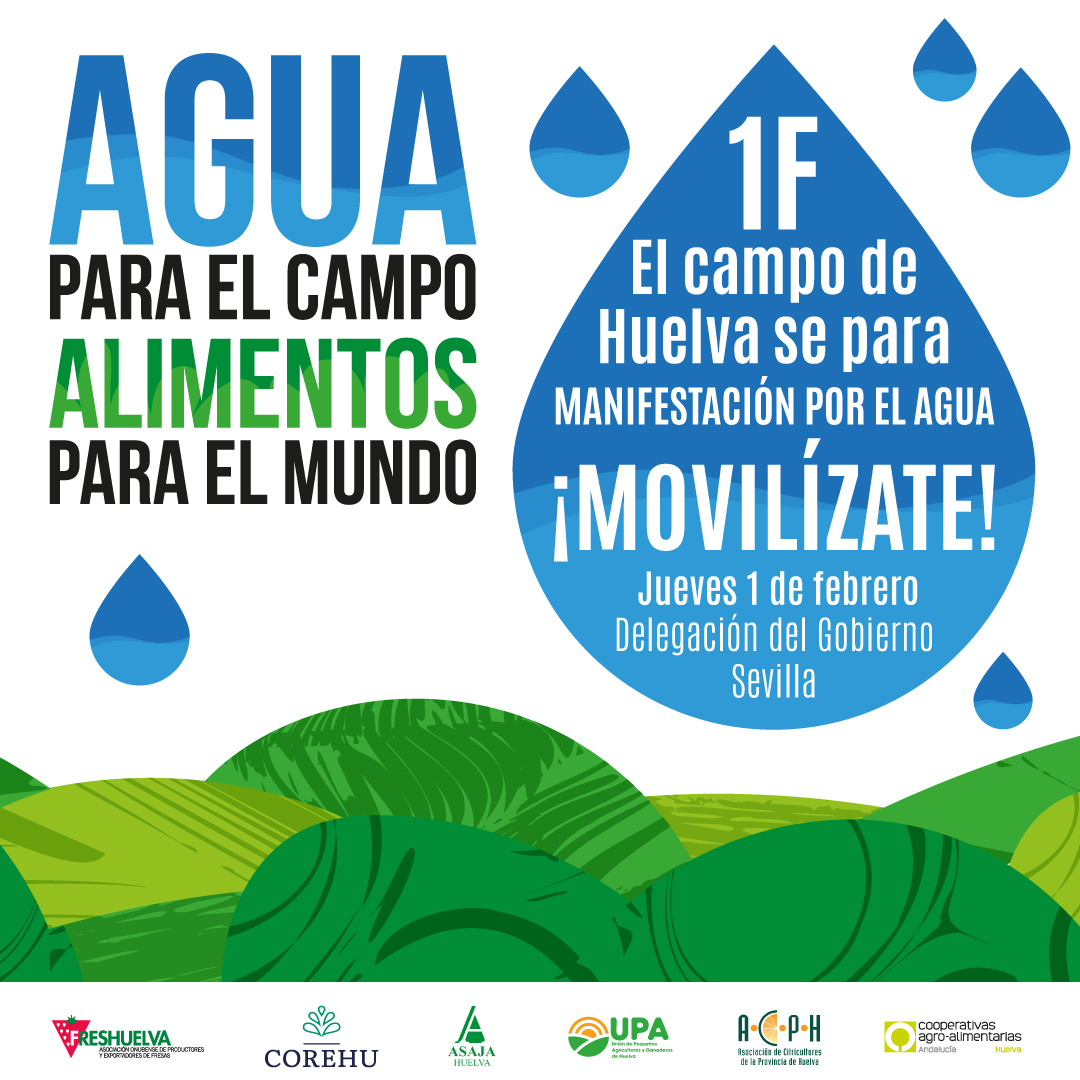 Cartel manifestación por el agua de Huelva en Sevilla