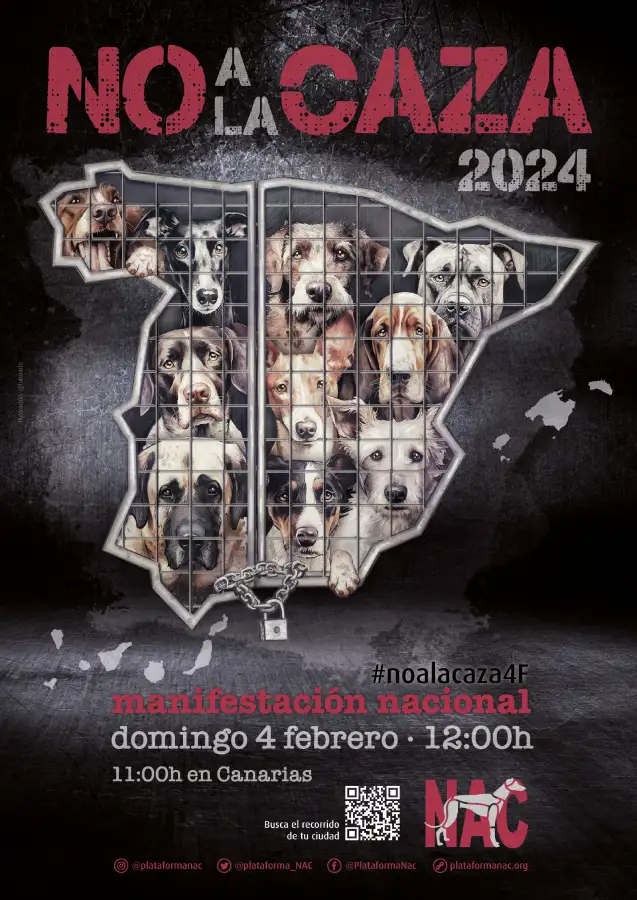 Cartel No a la Caza manifestación Sevilla