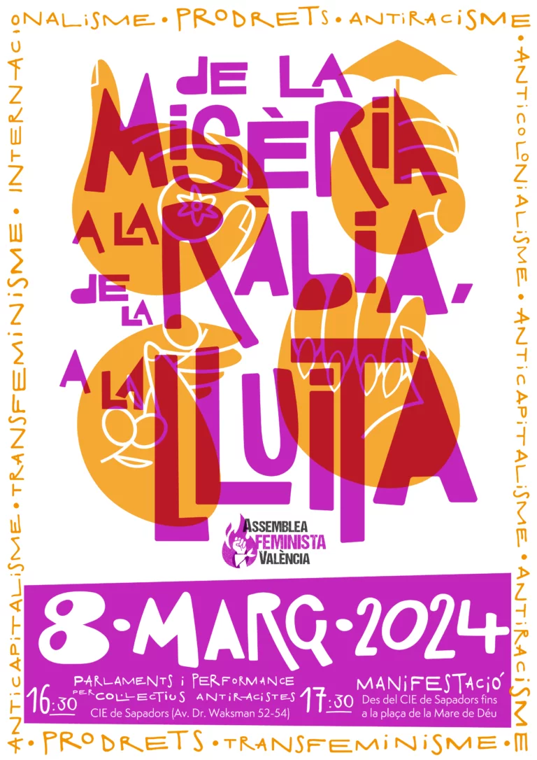 Cartel manifestación 8M Valencia