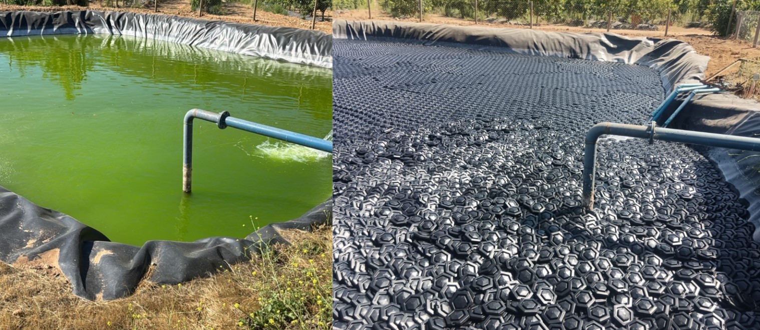 Covex installed on a reservoir, protecting water quality