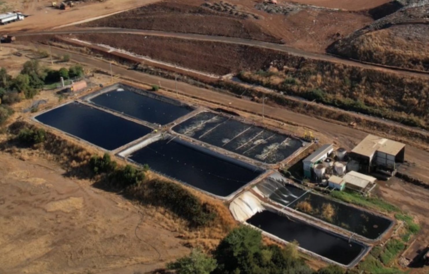 Leachate lagoons at a landfill