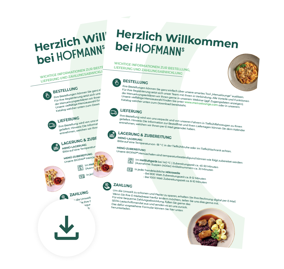 Flyer Herzlich Willkommen bei HOFMANNs. 