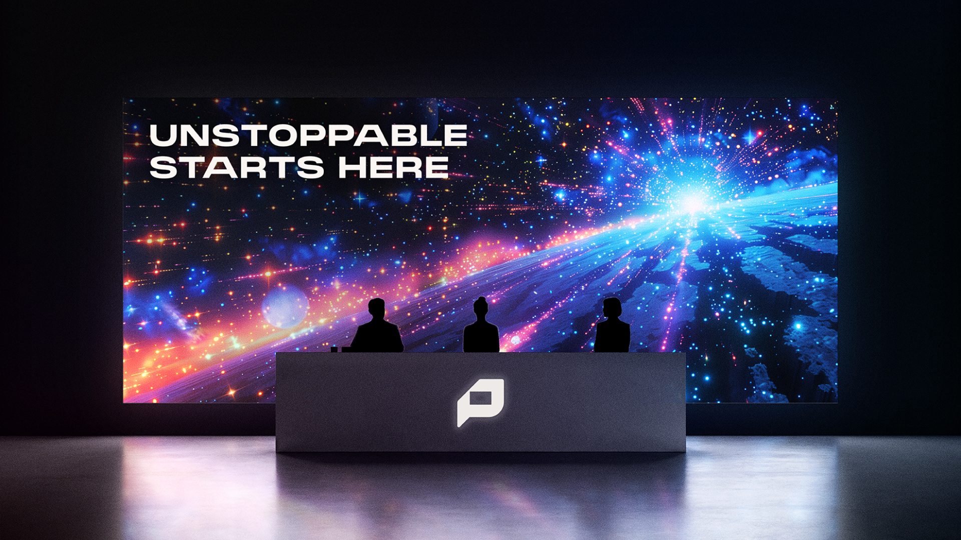 Unstoppable Starts Here brand platform on stage