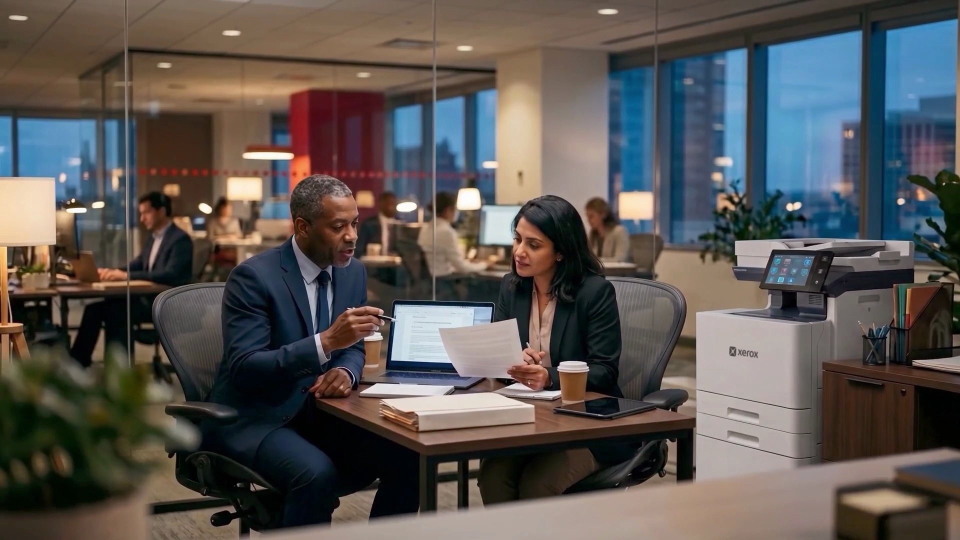 Team scene from the Xerox brand film