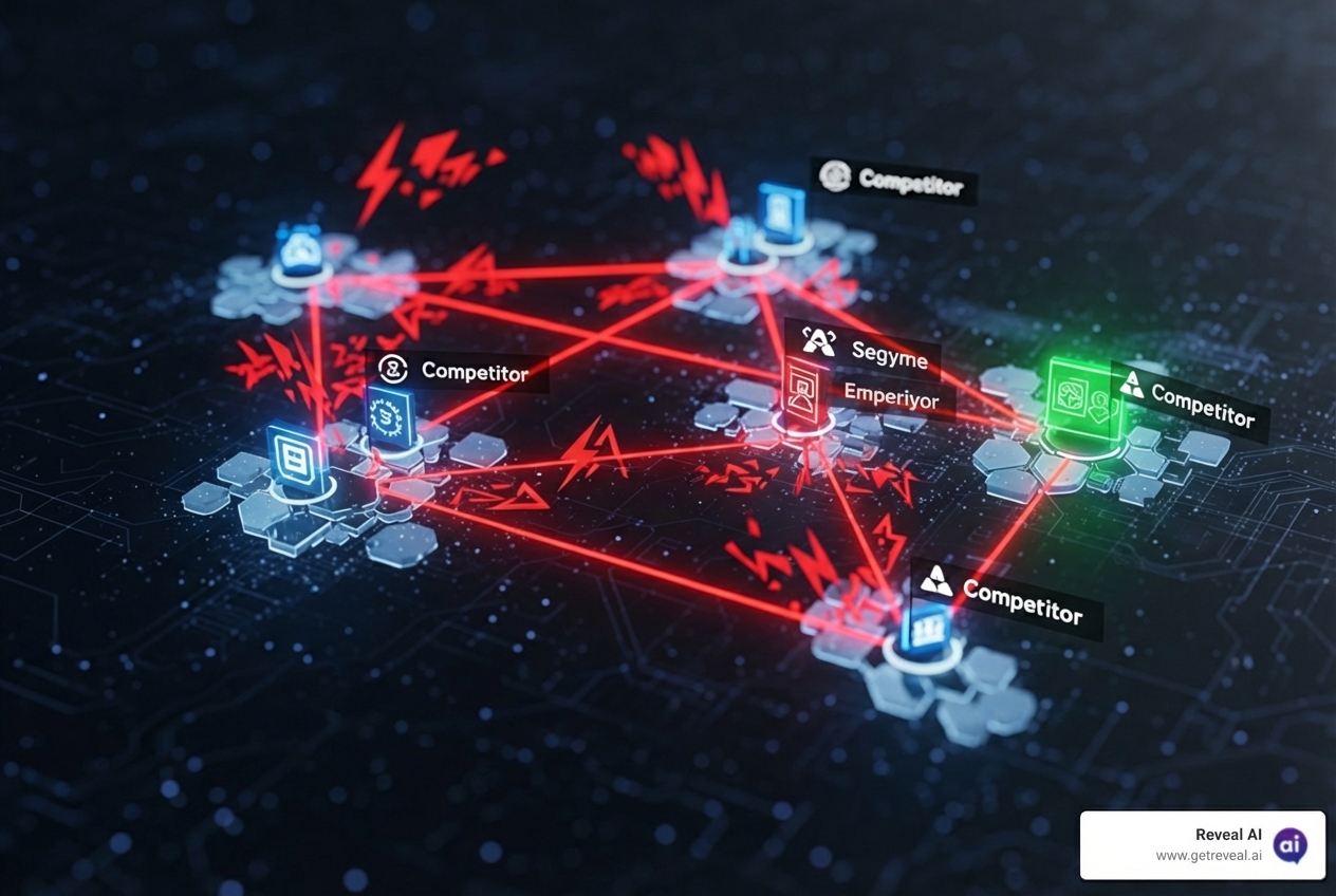 dynamic competitive landscape map with AI-identified threat vectors - market intelligence AI