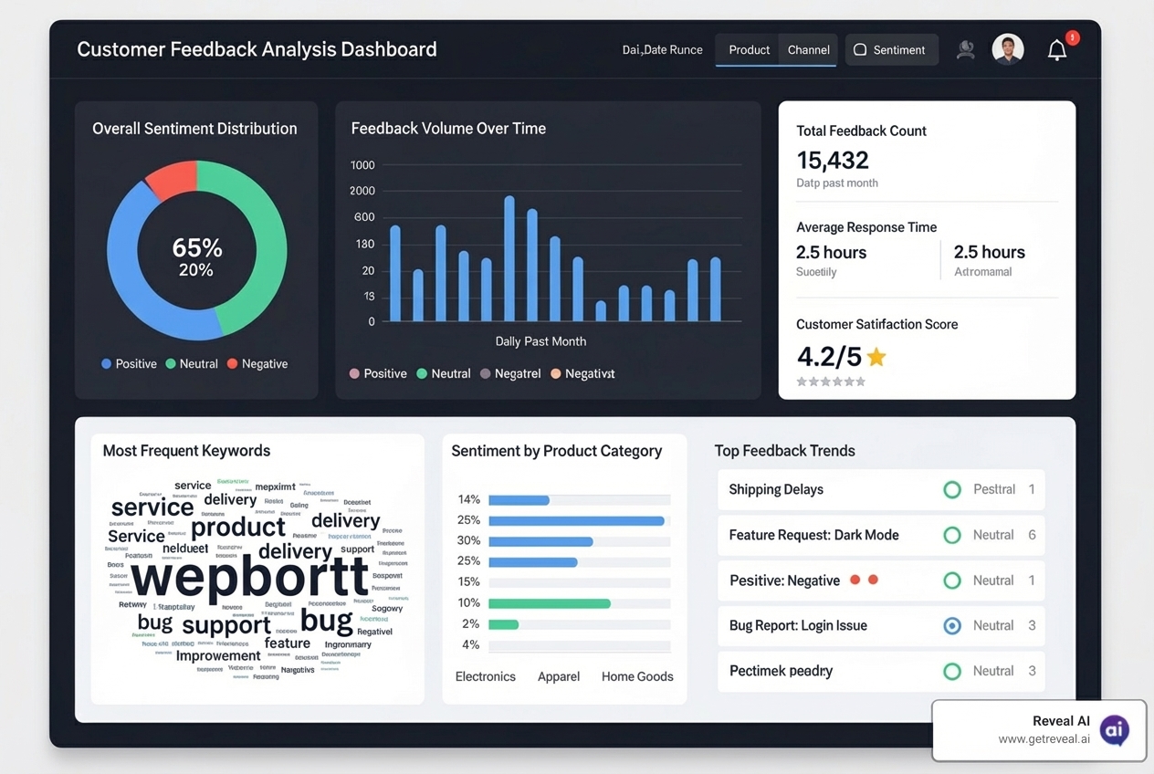 feature-rich Reveal AI platform dashboard interface - customer feedback platform