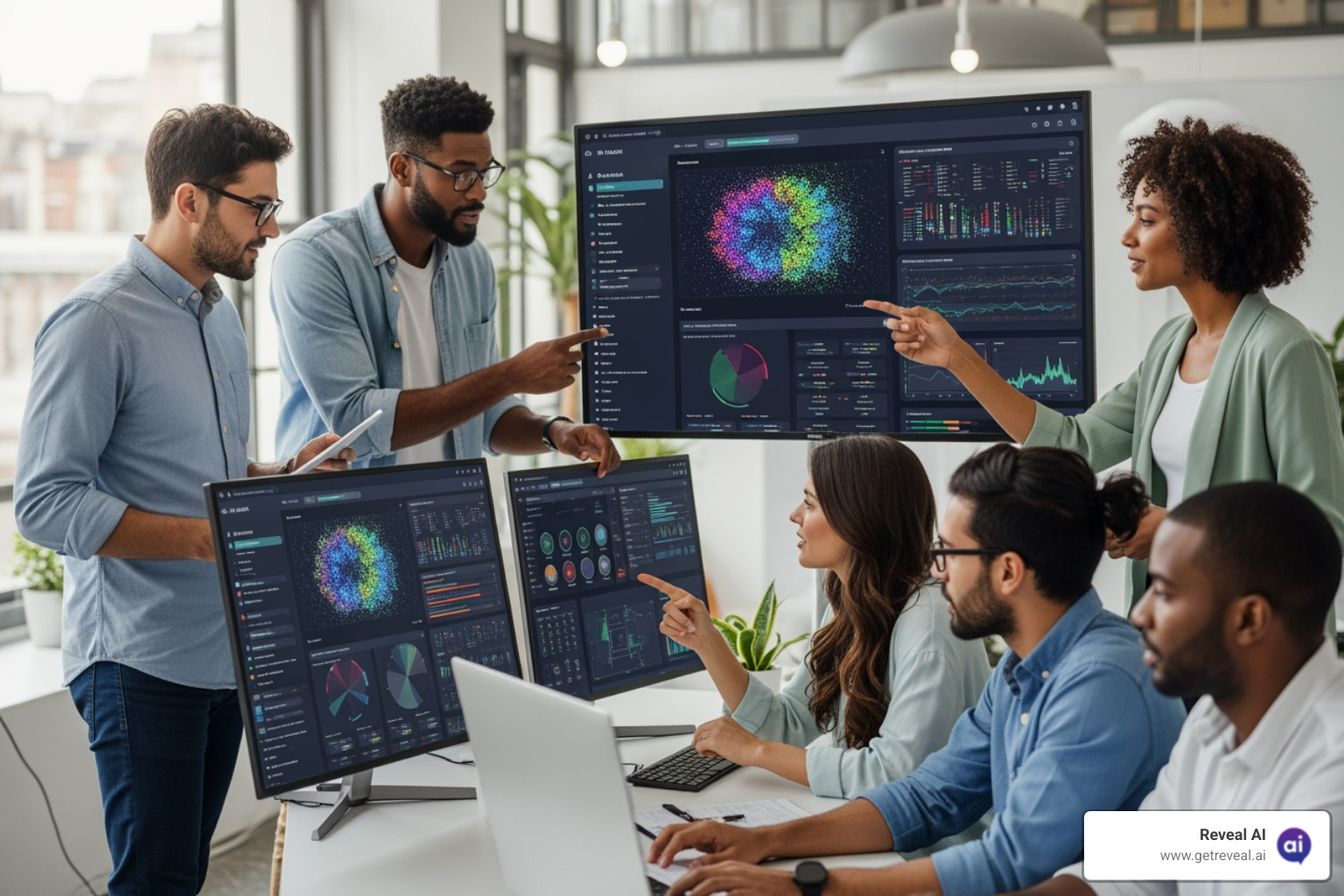 research team leveraging RevealAI’s platform to analyze qualitative data patterns - consumer behavior insights