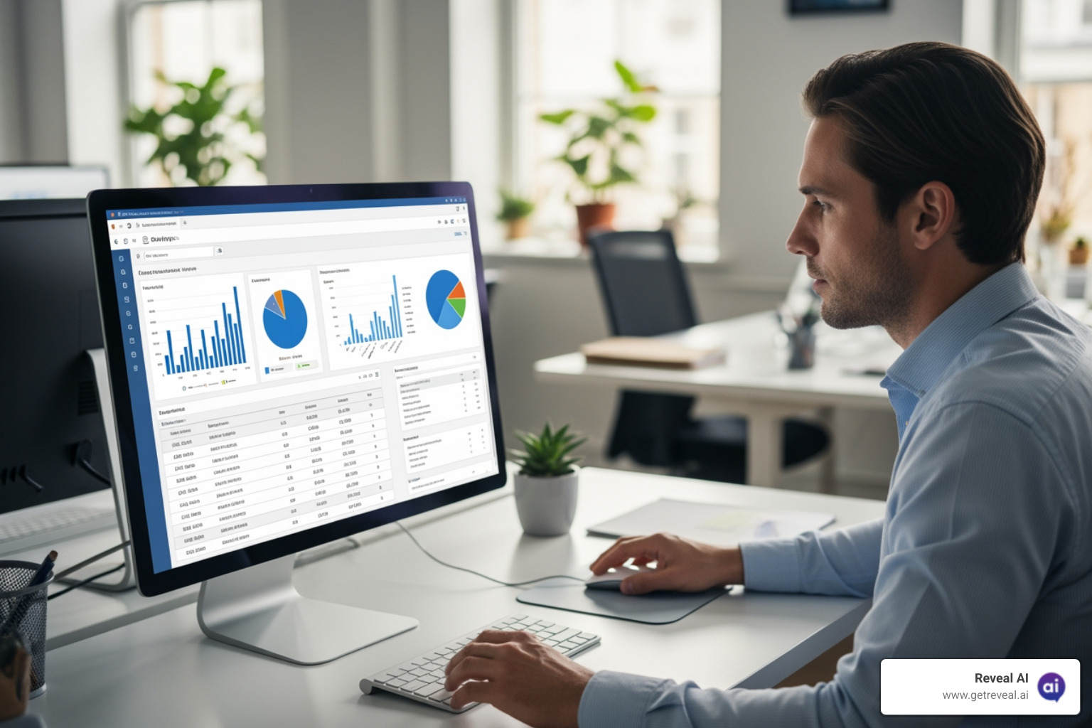 researcher evaluating RevealAI software interface - ai driven surveys