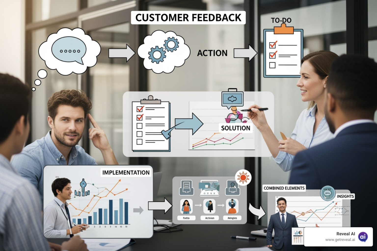RevealAI conversational interface - Actionable customer feedback