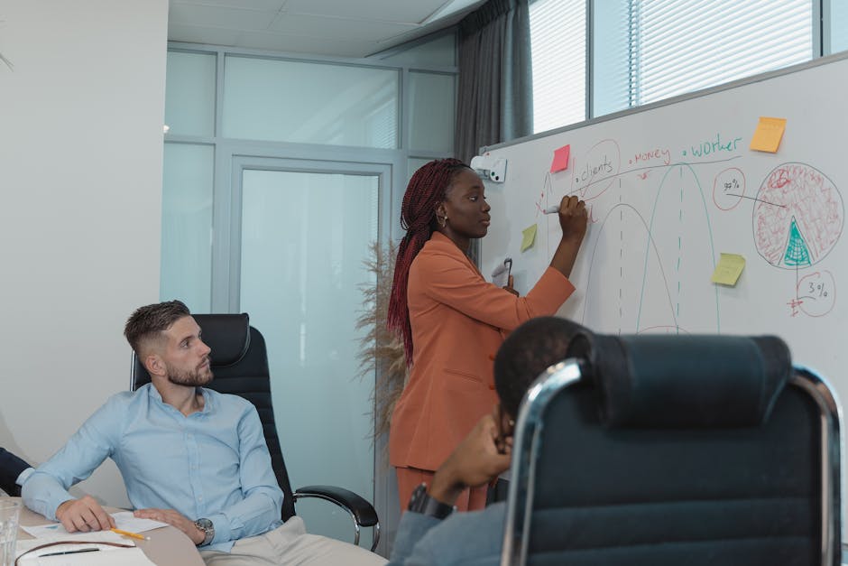 diverse professionals engaged in a strategy session - employee experience examples