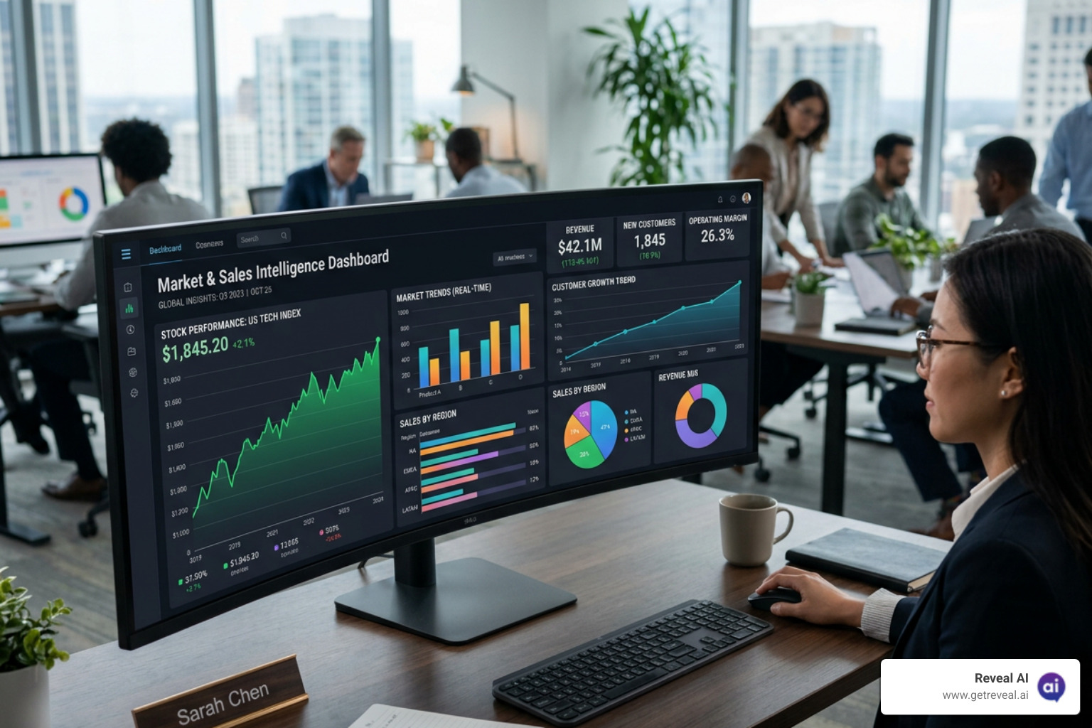 business intelligence dashboard showing real-time market trends and KPIs - Data driven decisions business intelligence dashboard showing real-time market trends and KPIs - Data driven decisions