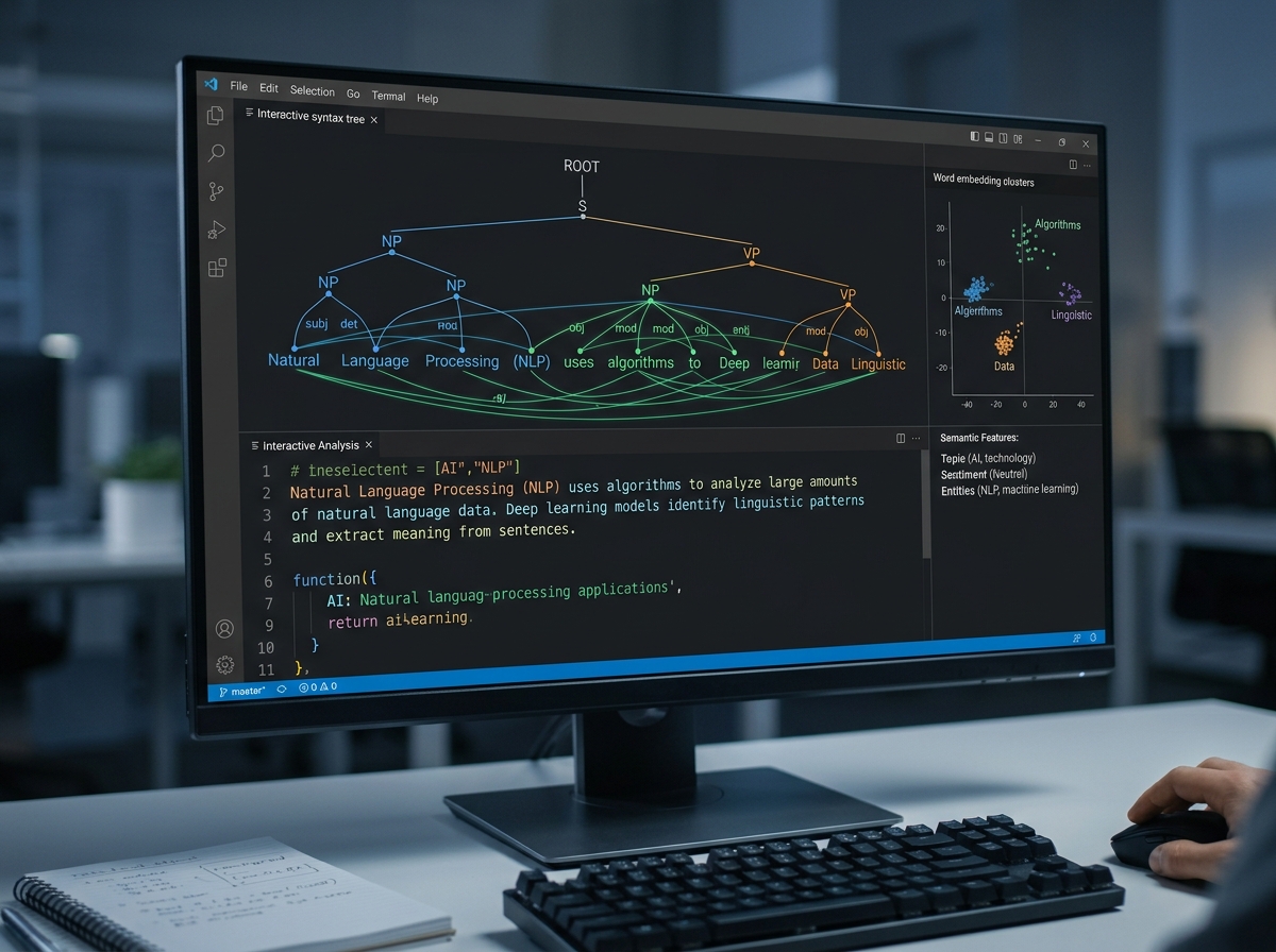 NLP processing text patterns and linguistic structures - Conversational data analysis