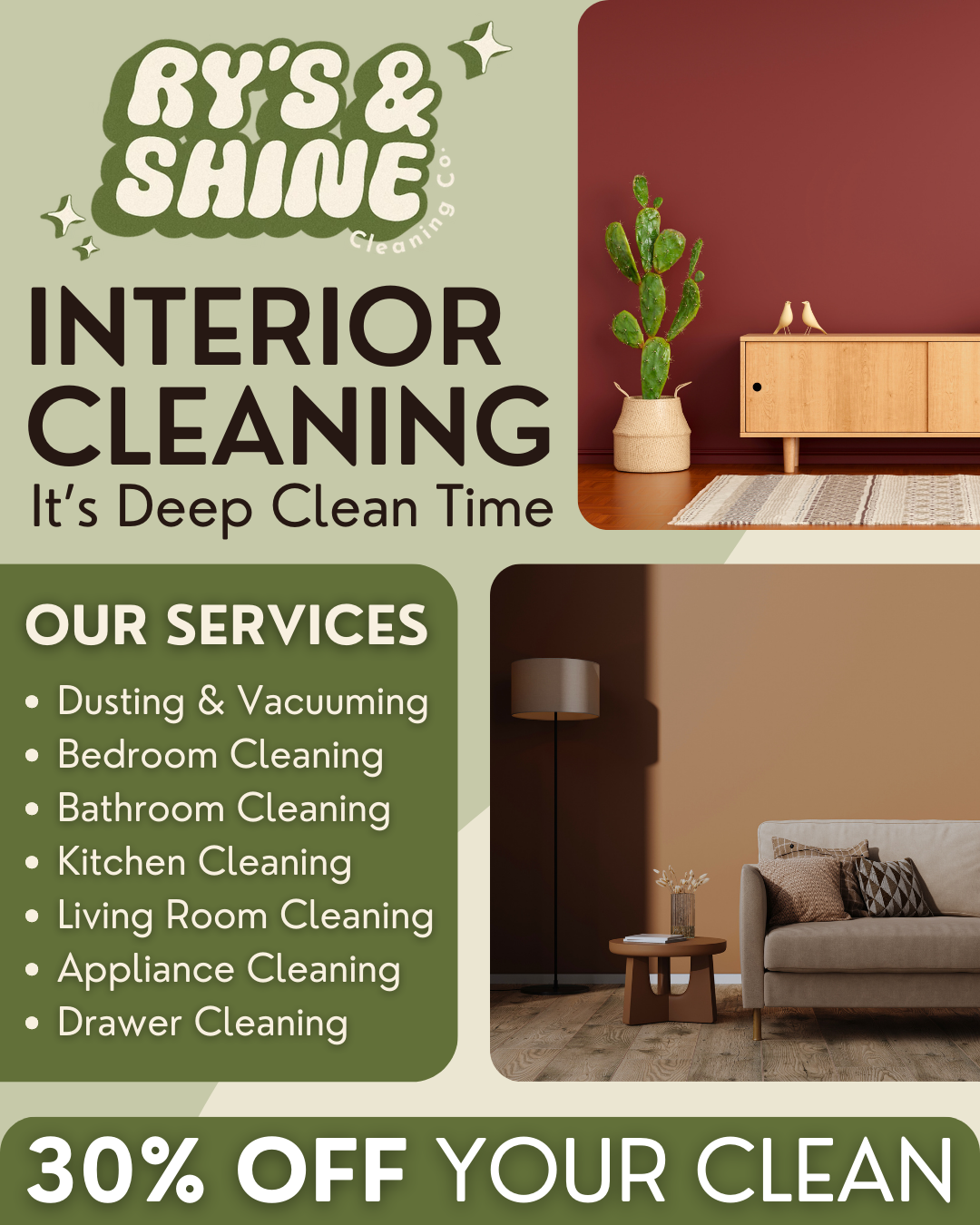 Ry's and Shine Cleaning Ads