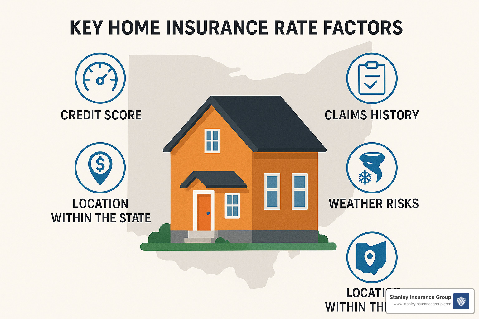 Home insurance factors affecting rates in Ohio - average home insurance rates ohio