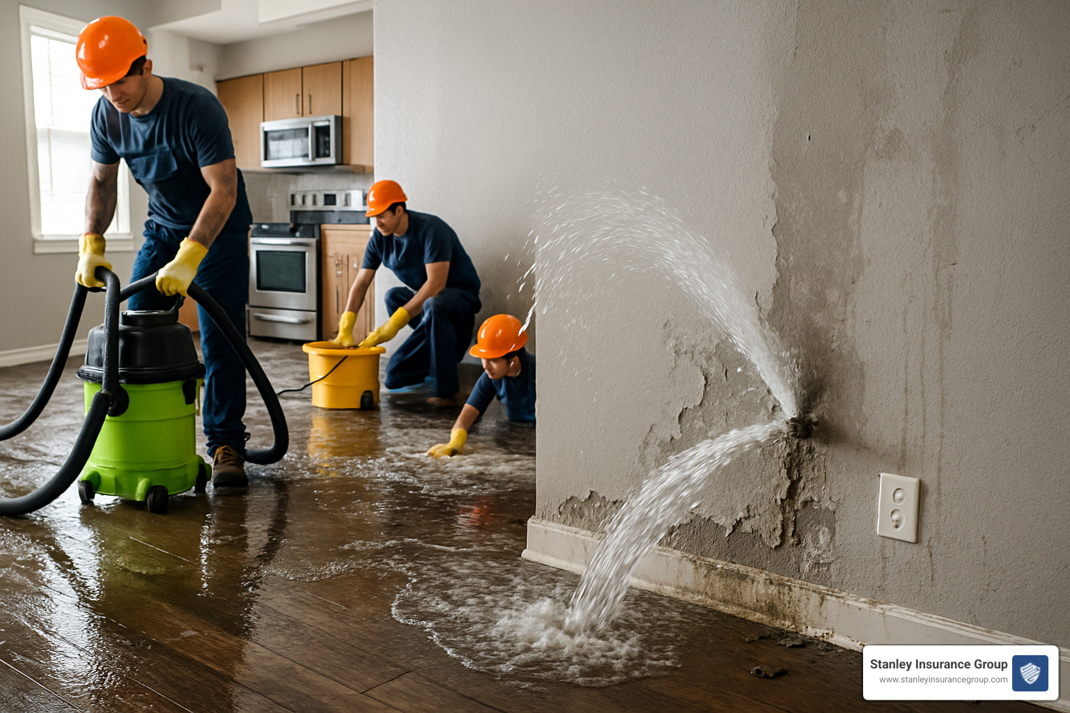 burst pipe cleanup in apartment - renters insurance ohio