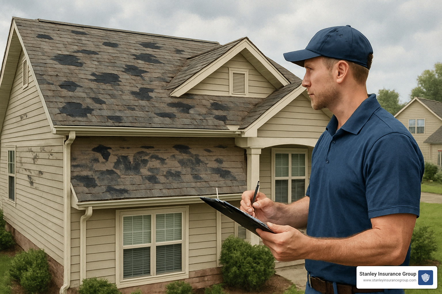 damaged roof insurance claim illustration - Compare home insurance quotes